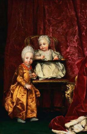 Anton Raphael Mengs Portrait of Archduke Ferdinand (1769-1824) and Archduchess Maria Anna of Austria (1770-1809), children of Leopold II, Holy Roman Emperor France oil painting art